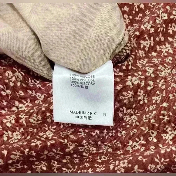 Brandy Melville Colleen Burgundy Floral Dress NWT - Picture 5 of 6